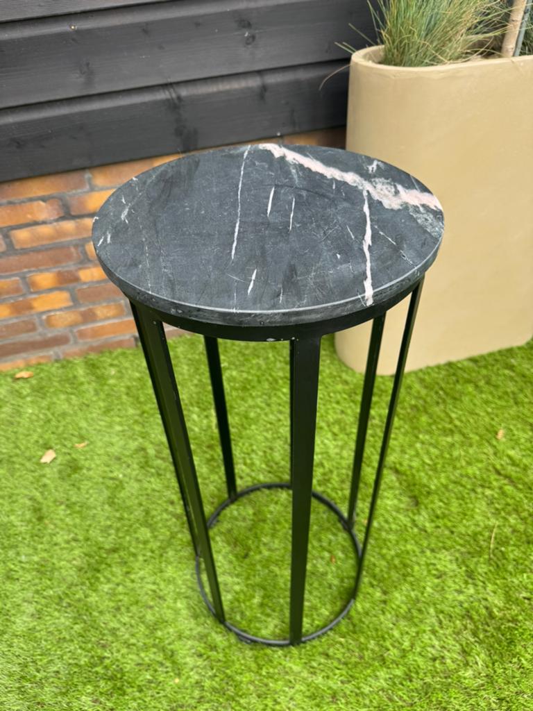 Marmeren zuil binnen of buiten, Huis en Inrichting, Tafels | Bijzettafels, Ophalen, Rond, Minder dan 55 cm, 60 cm of meer