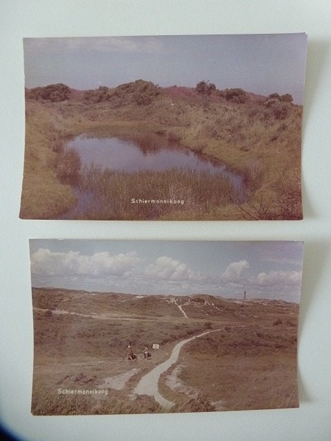 ong 1970 SCHIERMONNIKOOG 2 x afbeelding, Ophalen, 1960 tot 1980, Ongelopen, Waddeneilanden