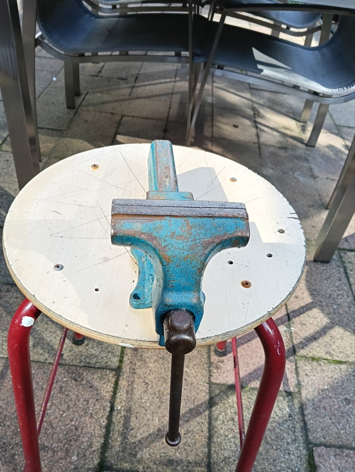 heuer front 100 bankschroef, Doe-het-zelf en Verbouw, Ophalen of Verzenden, Minder dan 70 cm, Bankschroef