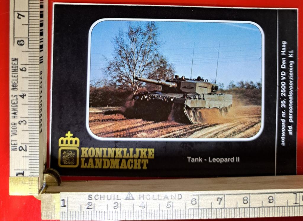 Vintage sticker Koninklijke Landmacht Tank Leopard II 2, Verzamelen, Ophalen of Verzenden, Zo goed als nieuw, Overige typen