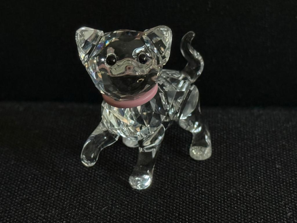 Swarovski Kristallen Katje met Roze Halsband, Ophalen, Zo goed als nieuw, Figuurtje