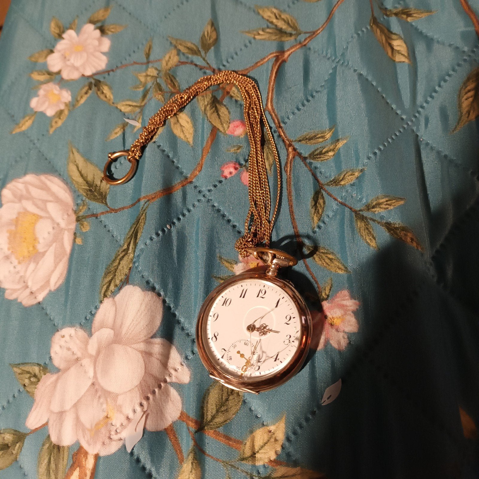 Antiek Zakhorloge met Ketting - Verguld, Overige merken, Overige materialen, Zakhorloge, Ophalen of Verzenden