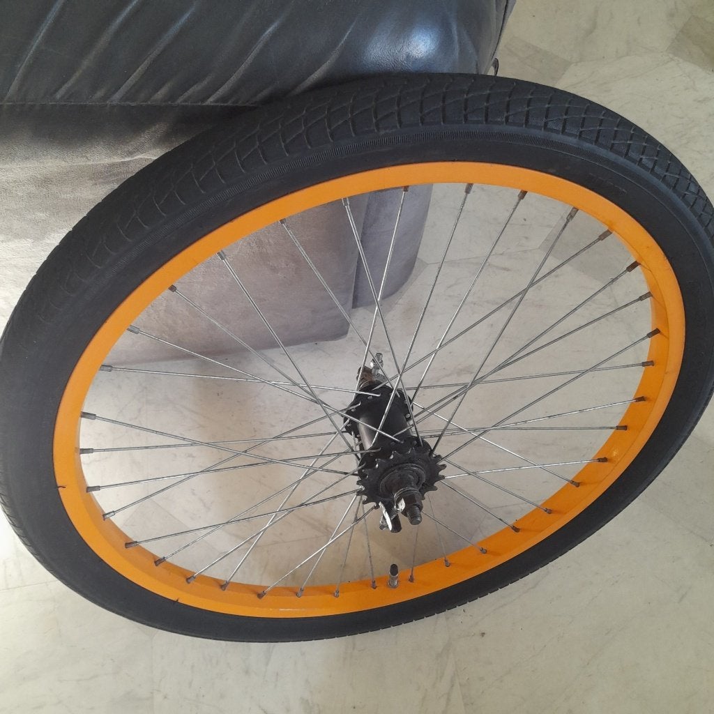 22 Inch Achter Wiel Banden Maat 22x1.95 Met Terugtrap Rem, Ophalen of Verzenden, Gebruikt, Wiel
