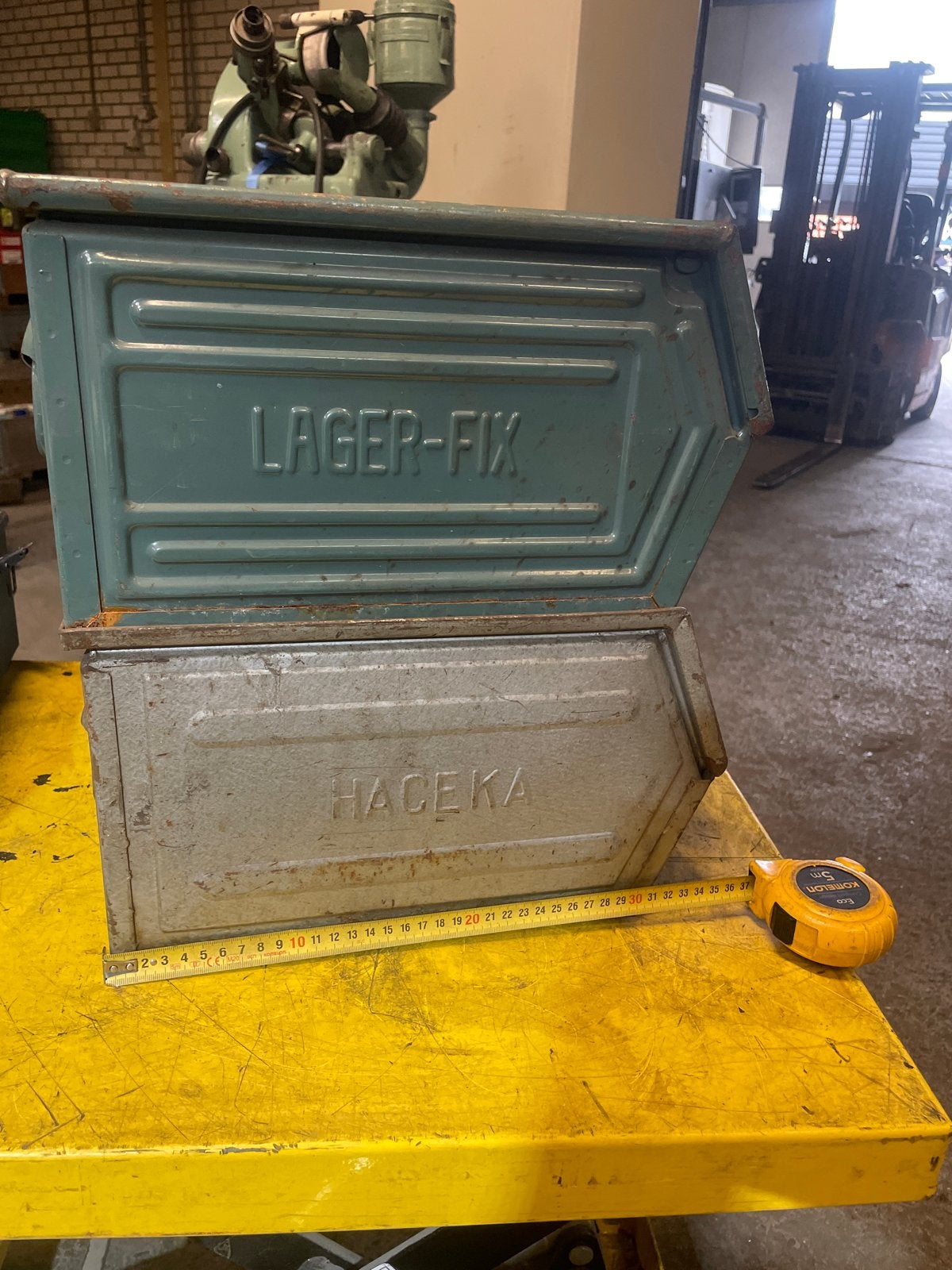 Vintage metal opbergbakken - Lager-Fix en Haceka, Huis en Inrichting, Ophalen, Minder dan 50 cm, Gebruikt, Metaal