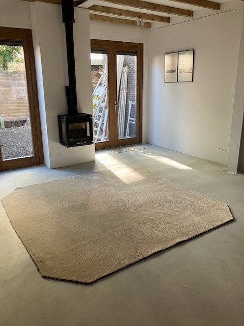 Vloerkleed Rug & Tradition The More 240 x 240, Huis en Inrichting, Stoffering | Tapijten en Kleden, Ophalen, Beige, Vierkant, 200 cm of meer