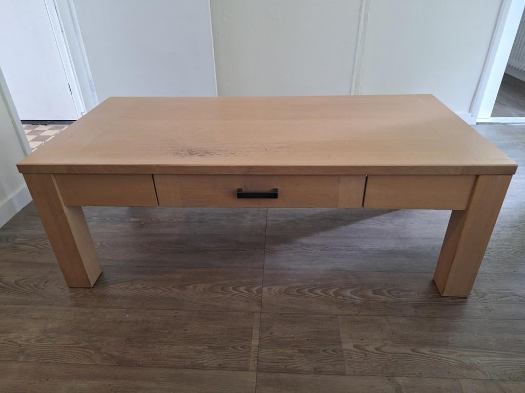 Gratis salontafel met lade - 136x65 cm, Huis en Inrichting, Tafels | Salontafels, Ophalen, Gebruikt, 50 tot 100 cm, 100 tot 150 cm