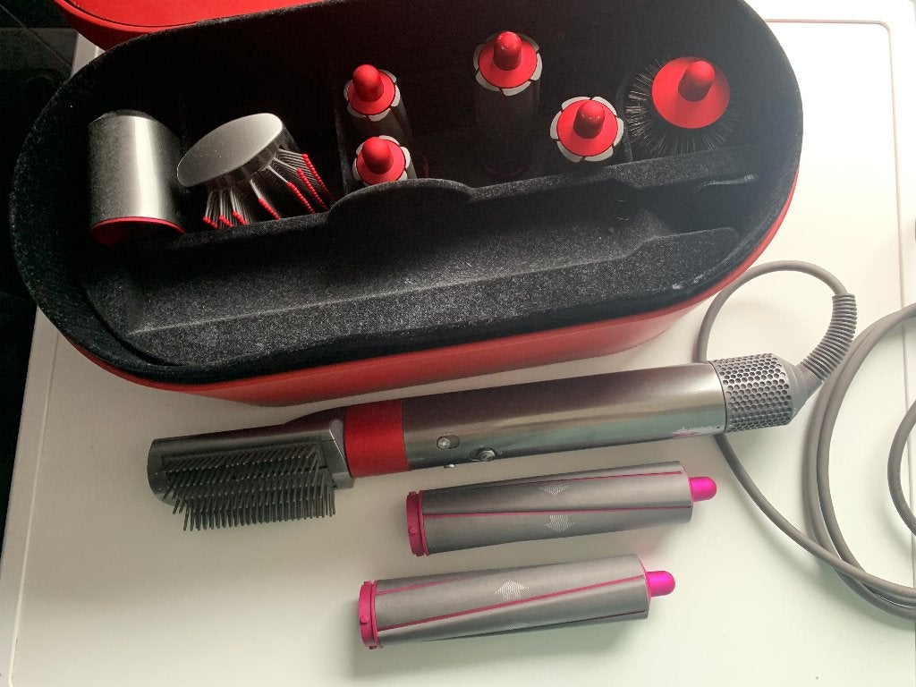 Dyson airwrap multistyler long rood in ~~nieuw~~ staat, Ophalen of Verzenden, Zo goed als nieuw, Föhn of Haardroger