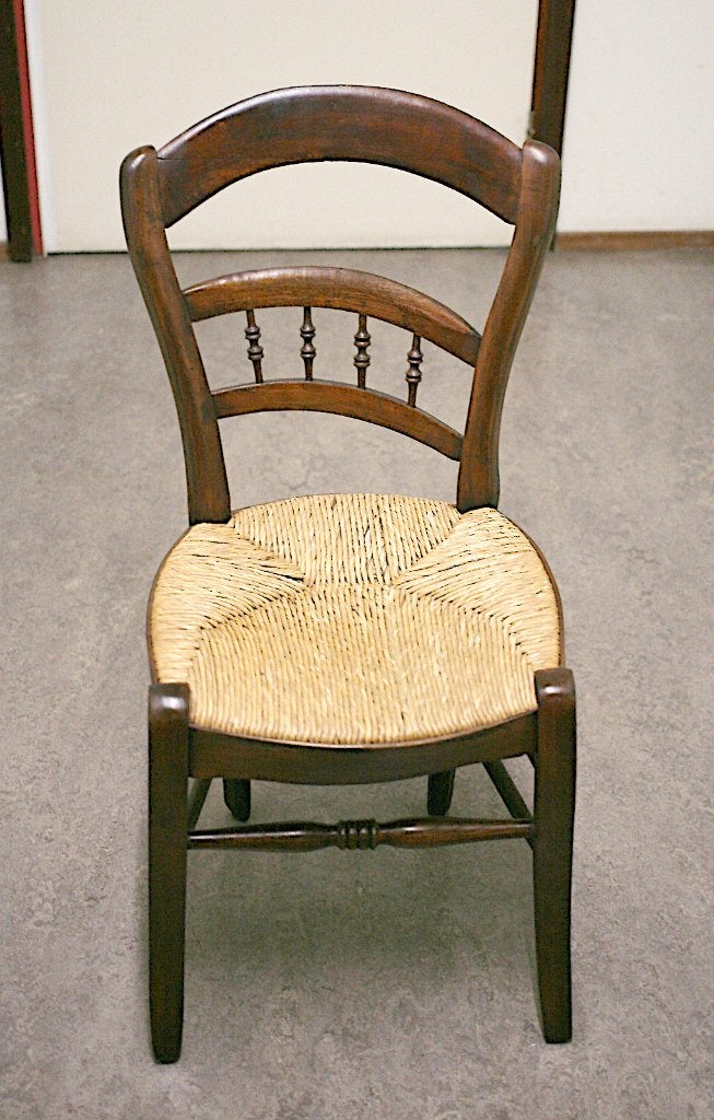 Stoel met rieten zitting, rond 1900, in goede staat, Huis en Inrichting, Stoelen, Bruin, Hout, Zo goed als nieuw, Eén