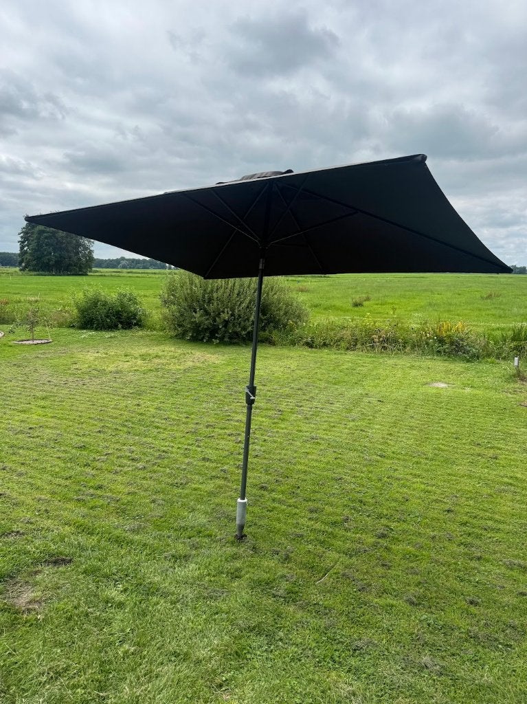 Hartman parasol 300x200cm antraciet, Ophalen, Zo goed als nieuw, 2 tot 3 meter, Stokparasol