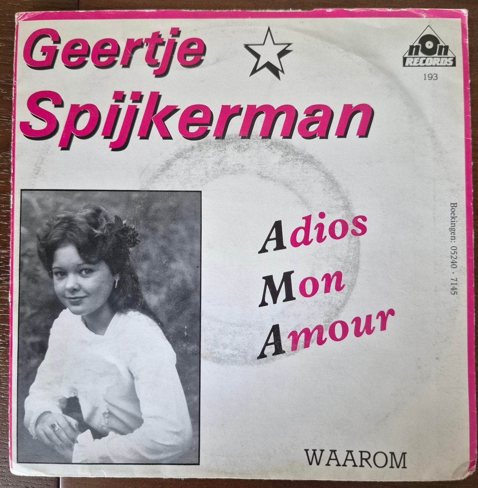Geertje Spijkerman - Adios mon amour (piraat), Cd's en Dvd's, Vinyl | Nederlandstalig, Gebruikt, Levenslied of Smartlap, Overige formaten