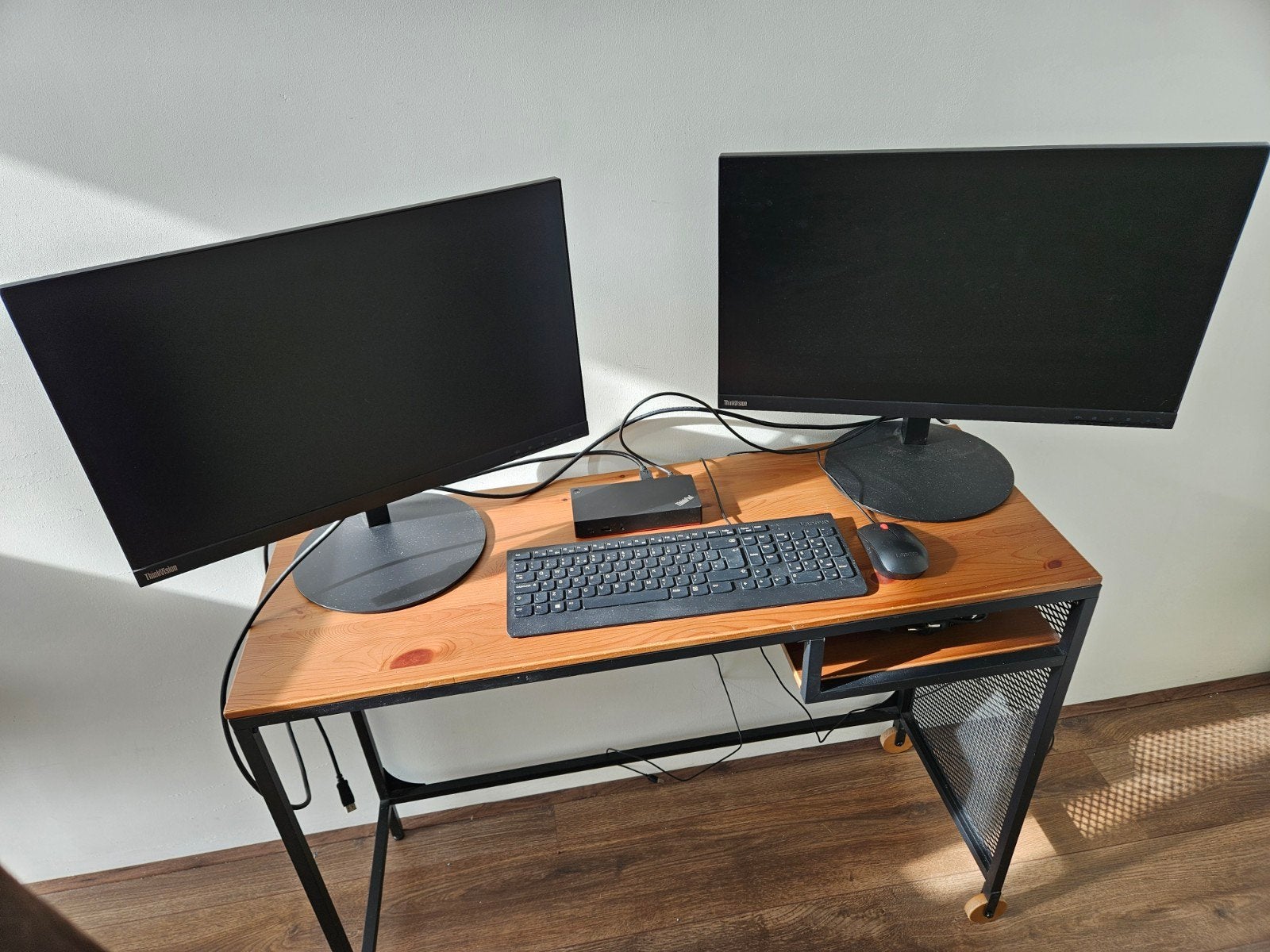 Complete Lenovo Dual Monitor Werkplek Setup, Computers en Software, Ophalen, HDMI, IPS, Full HD
