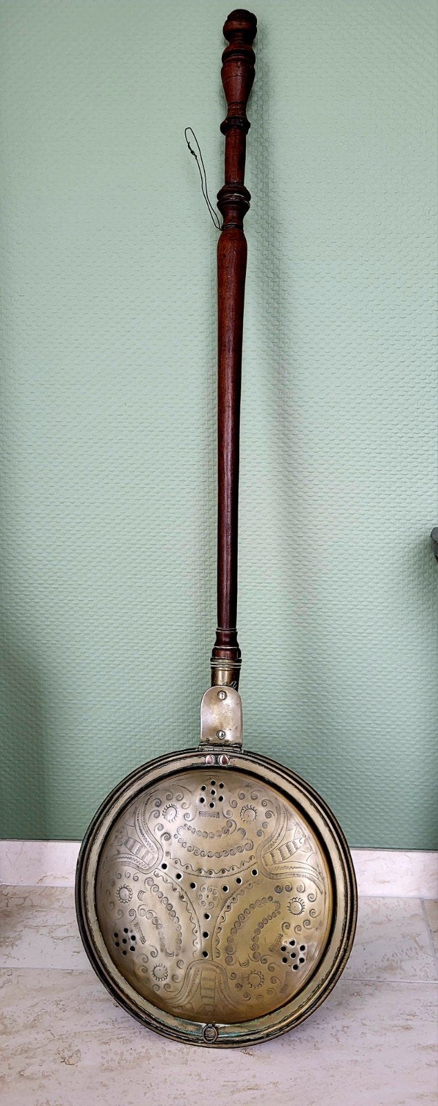 antieke  koperen stoofpan, beddenwarmer, Antiek en Kunst, Antiek | Koper en Brons, Ophalen of Verzenden, Koper