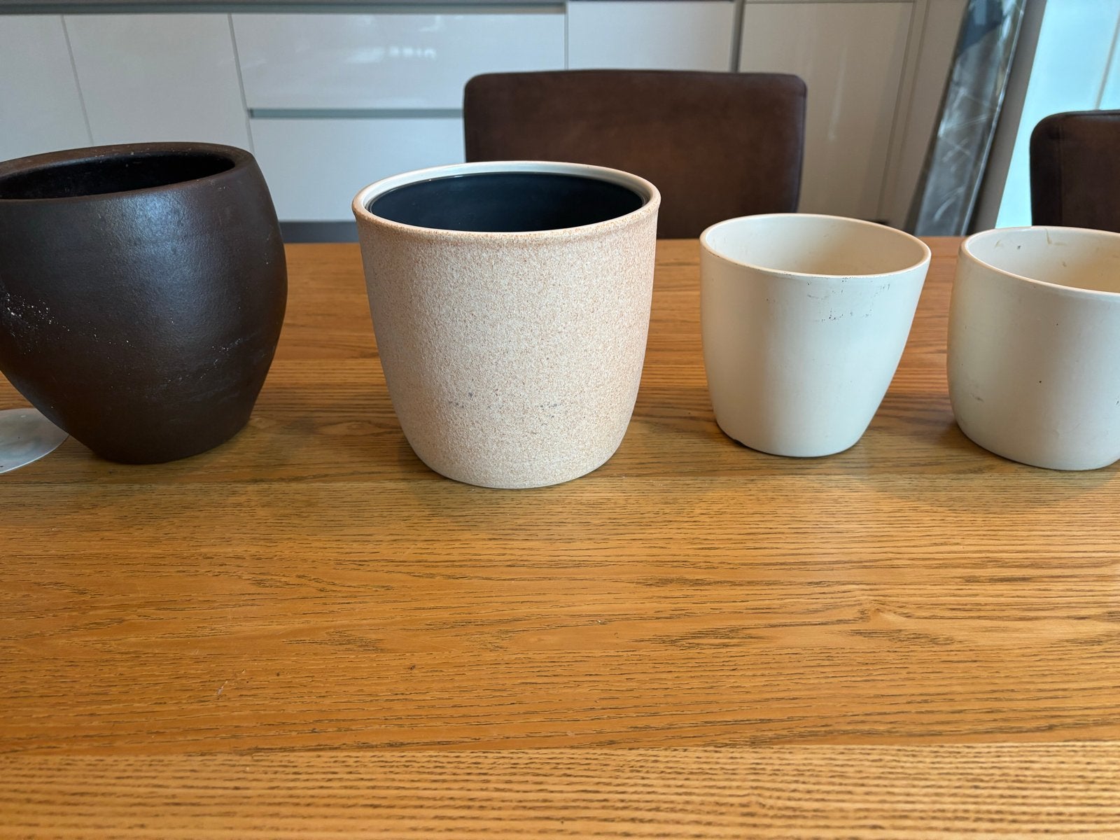 Diverse bloempotten (15 en 12 cm hoog) - ideaal voor verhuiz, Tuin en Terras, Bloempotten, Ophalen, Gebruikt, Rond, Binnen