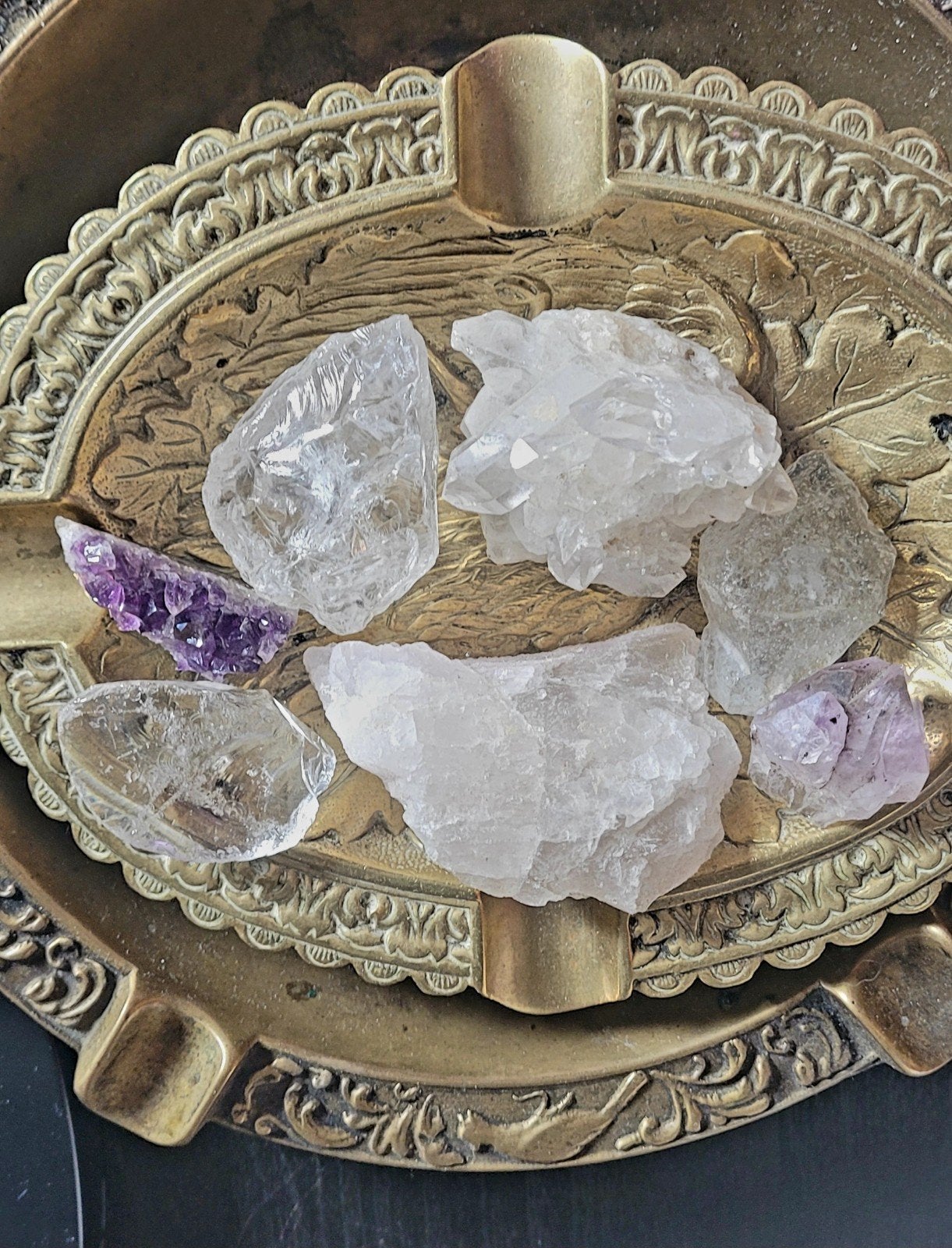Antieke Houten Kist met Assortiment Mineralen, Verzamelen, Mineralen en Fossielen, Ophalen of Verzenden