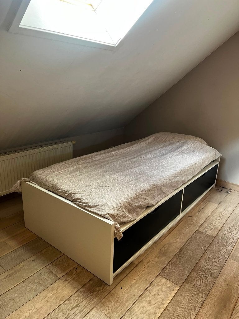 Bed 90x200 met lades, Ophalen, Gebruikt, 90 cm, Eenpersoons