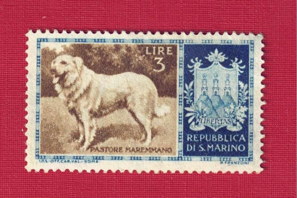 Fauna - Honden - San Marino - Lire 3 - Pastore Maremmano, Ophalen of Verzenden, Gestempeld, Dier of Natuur
