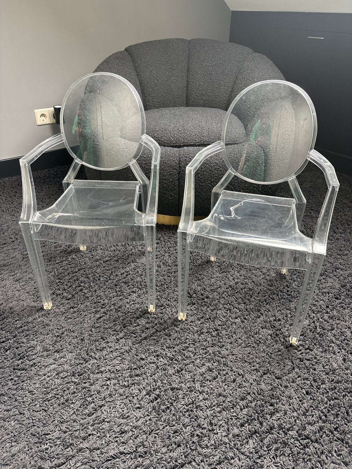 2x Kartell Lou Lou Ghost kinderstoel Philippe Starck, Ophalen, Kunststof, Gebruikt, Twee