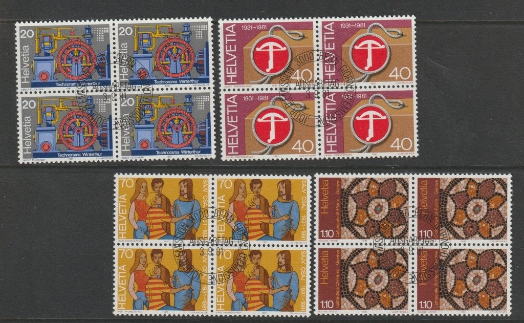 TSS Kavel 2320093 Zwitserland blokken gest minr 1206-1209, Postzegels en Munten, Postzegels | Europa | Zwitserland, Ophalen, Gestempeld