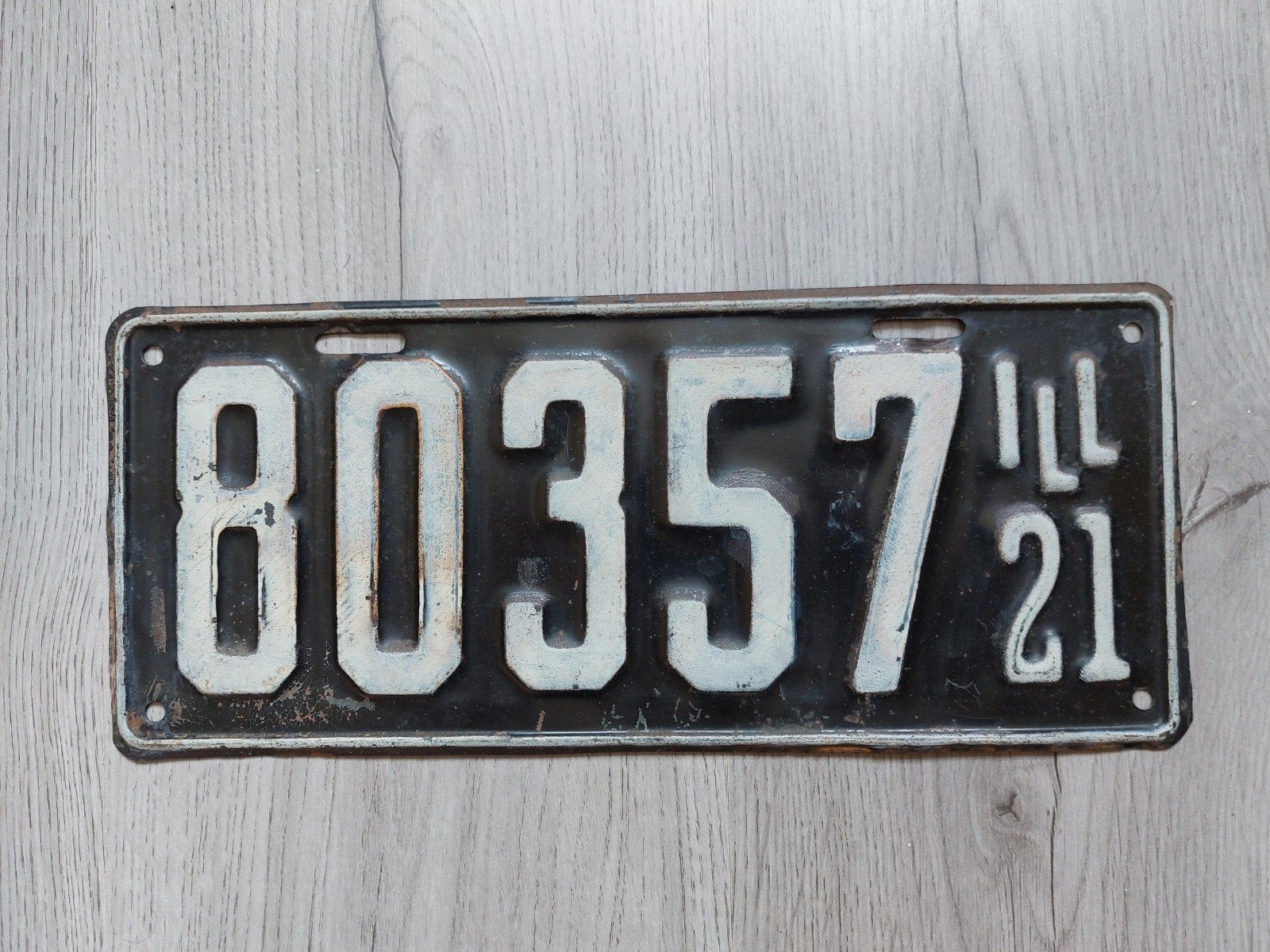 Kenteken 1921 Illinois USA Nummerplaat Nummerbord, Verzamelen, Ophalen of Verzenden, Gebruikt, Auto's