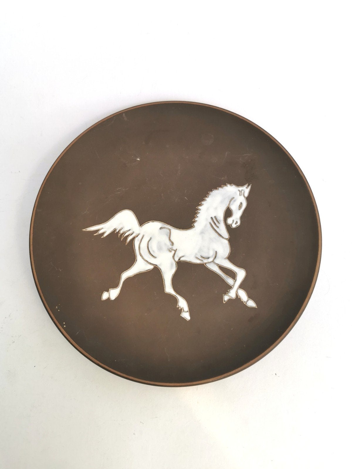 Ruscha Cavallo Germany keramiek bord met paard retro vintage, Ophalen of Verzenden