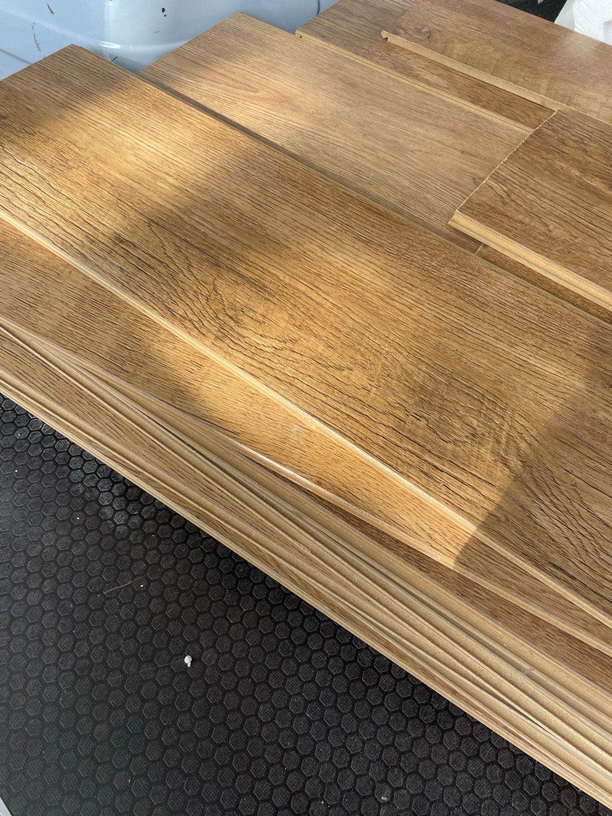 Gebruikt kliklaminaat houtlook, ca. 10 m², Ophalen, Gebruikt, Bruin, 5 tot 10 m²