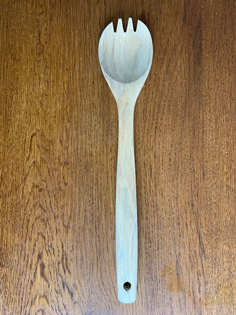 Houten "Sla/Salade" Lepel Nieuw, Ophalen of Verzenden, Nieuw, Rvs of Chroom