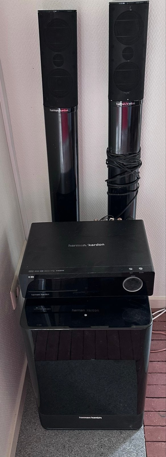 Harman Kardon HS250 Home Cinema Systeem, Gebruikt, 2.1-systeem, 70 watt of meer, Dvd-speler