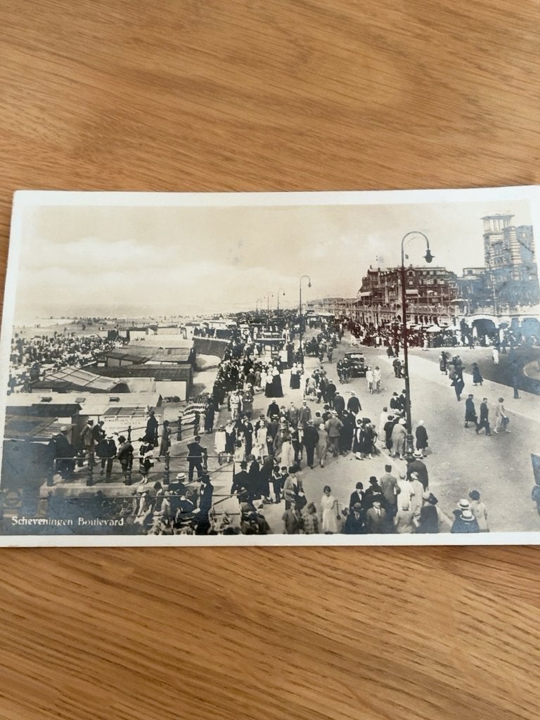 Scheveningen Boulevard fotokaart gelopen 1930, Verzenden, 1920 tot 1940, Gelopen, Zuid-Holland