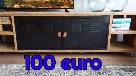 locker kast van ijzer en met hout, Gebruikt, 150 tot 200 cm, Minder dan 100 cm, Industrieel