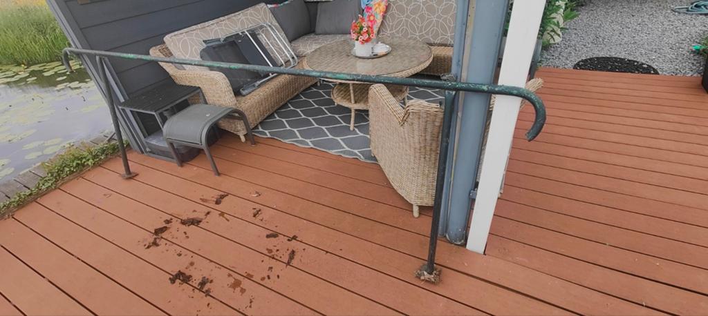 Metalen leuning voor terras of vlonder, Ophalen, Gebruikt