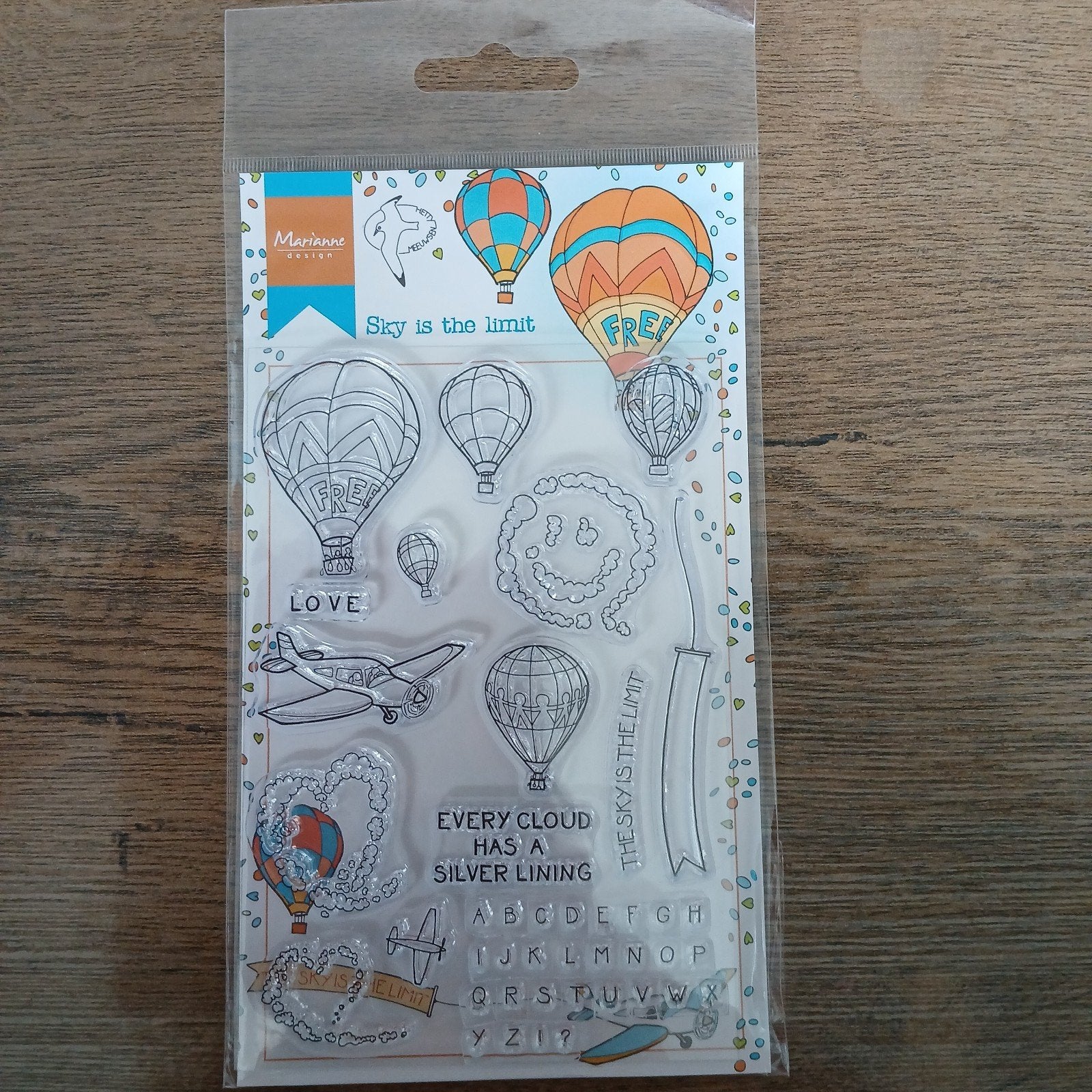 Nieuwe Clearstamps 'Sky is the limit' met luchtballonnen, Ophalen of Verzenden, Nieuw, Clearstamp