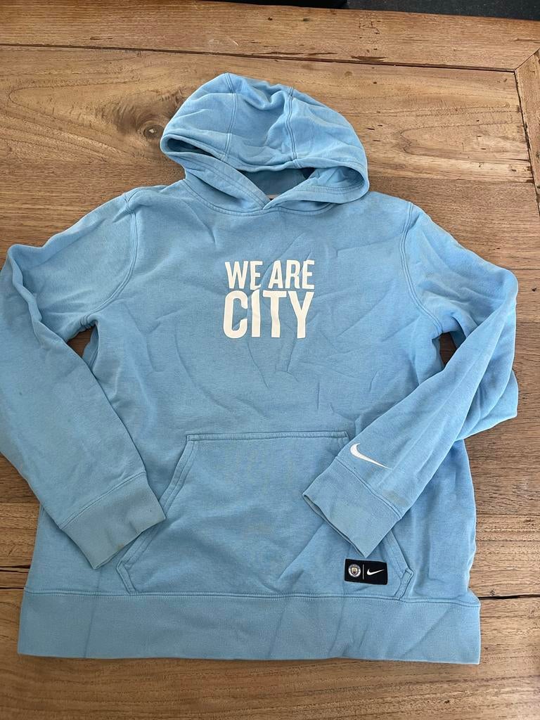 Nike Manchester City sweater met capuchon - Maat XL (158-170, Ophalen of Verzenden, Gebruikt, Jongen of Meisje