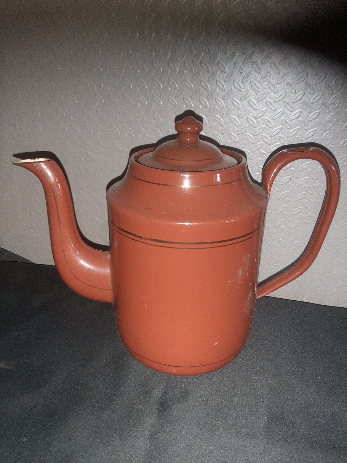 Antieke geëmailleerde theepot met deksel, Antiek en Kunst, Antiek | Emaille, Ophalen of Verzenden