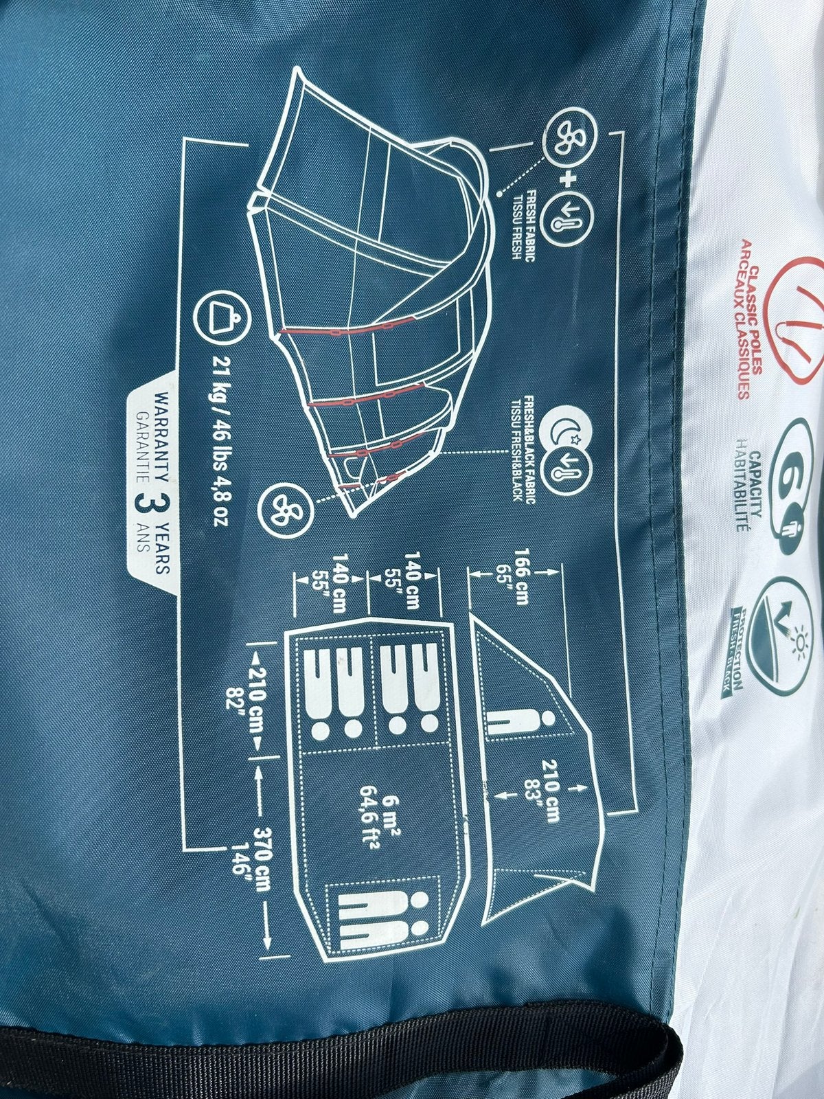 Quechua Arpenaz  Fresh & Black, Caravans en Kamperen, Tenten, Ophalen, Zo goed als nieuw, Tot en met 6