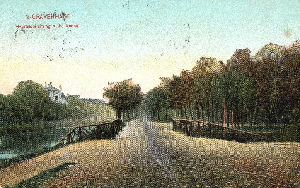 Den Haag, Herfststemming a.h. Kanaal (1908) 131634, Ophalen of Verzenden, Voor 1920, Gelopen, Zuid-Holland