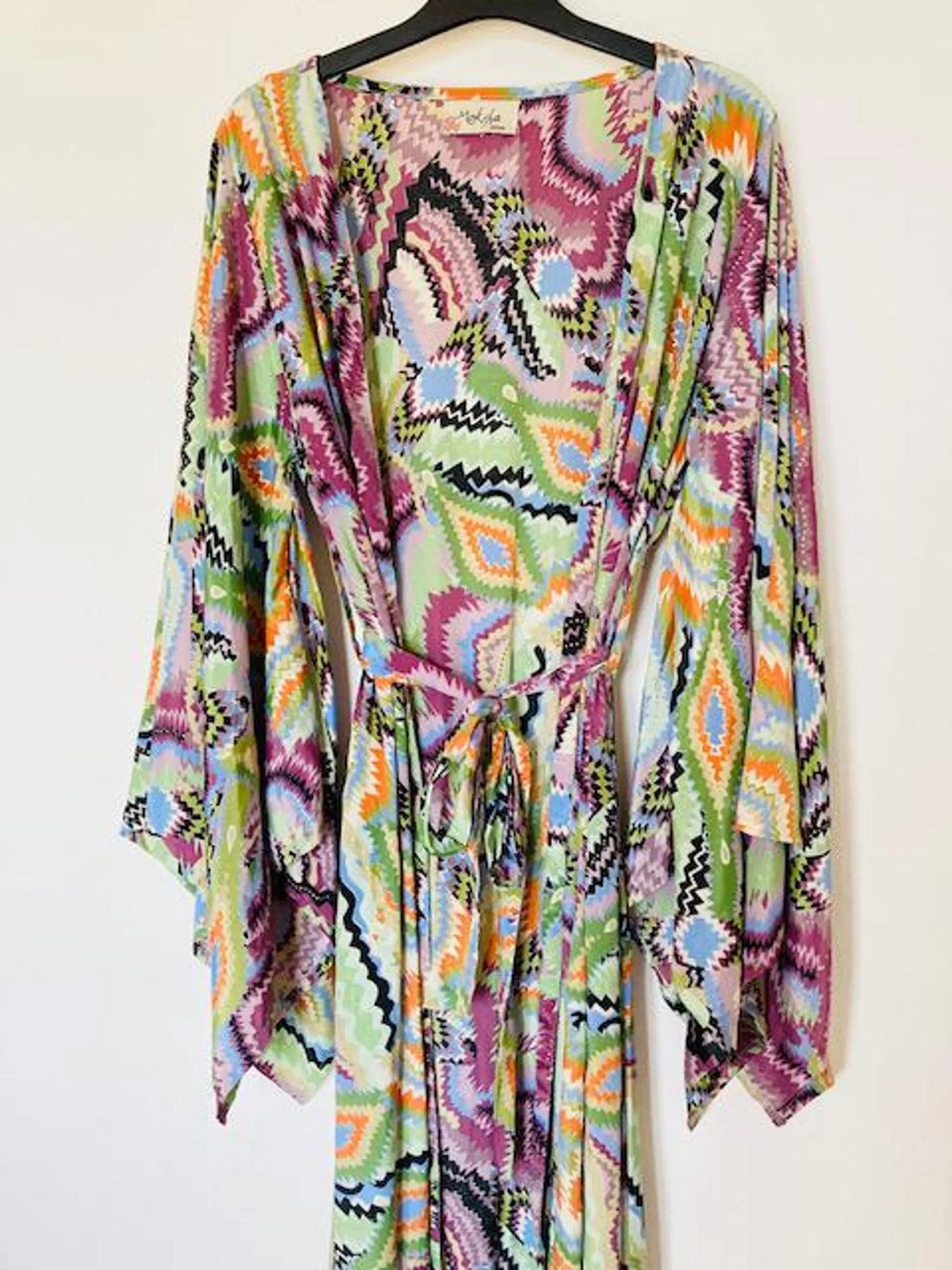 Moksha Ibiza kimono/ jurk M 38/40 zijde, Ophalen of Verzenden, Zo goed als nieuw, Maat 38/40 (M), Onder de knie