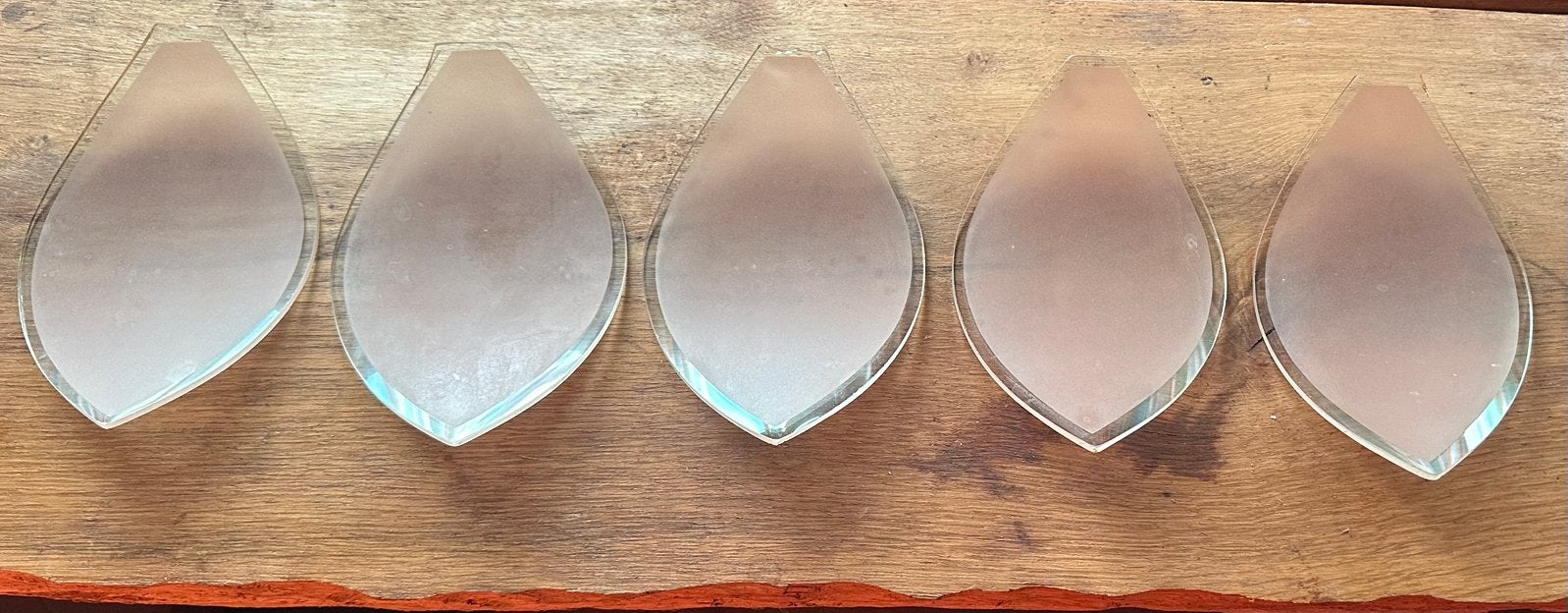 5 roze  glaasjes (blad) voor lotuslamp, Ophalen of Verzenden