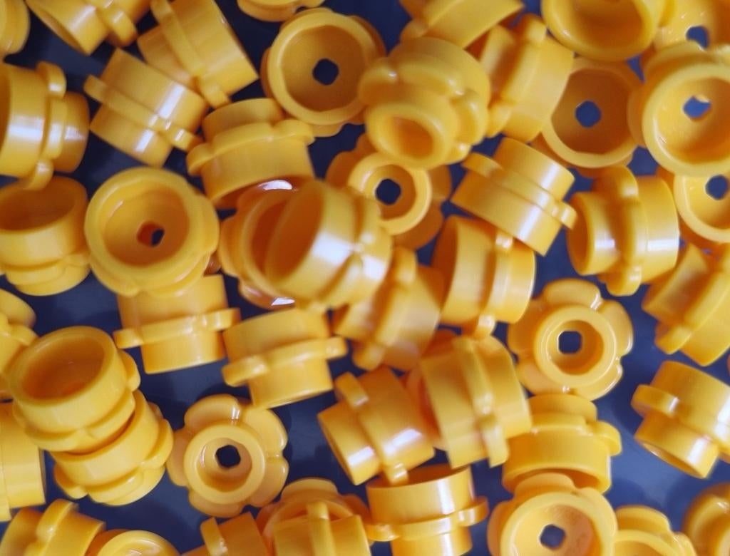 Lego 1x1 round plate with flower, Bright orange (per 100), Ophalen of Verzenden, Nieuw, Losse stenen, Lego