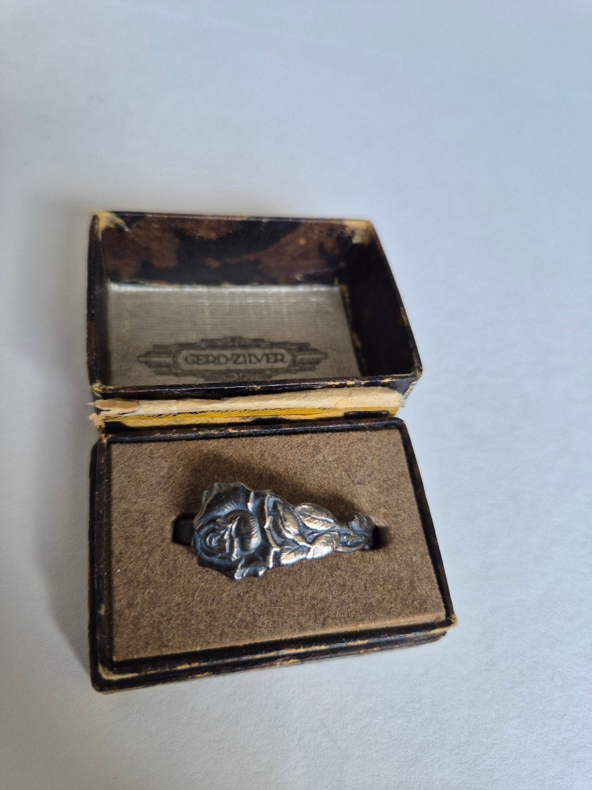 Vingerdoekring van Gero-Zilver, roos, originele verpakking., Ophalen of Verzenden