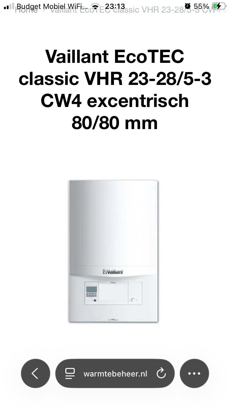Vaillant EcoTEC classic VHR 23-28/5-3 CW4 CV-ketel 2017, Ophalen, Gebruikt, Hoog rendement (Hr), Cv-ketel of Combi-ketel