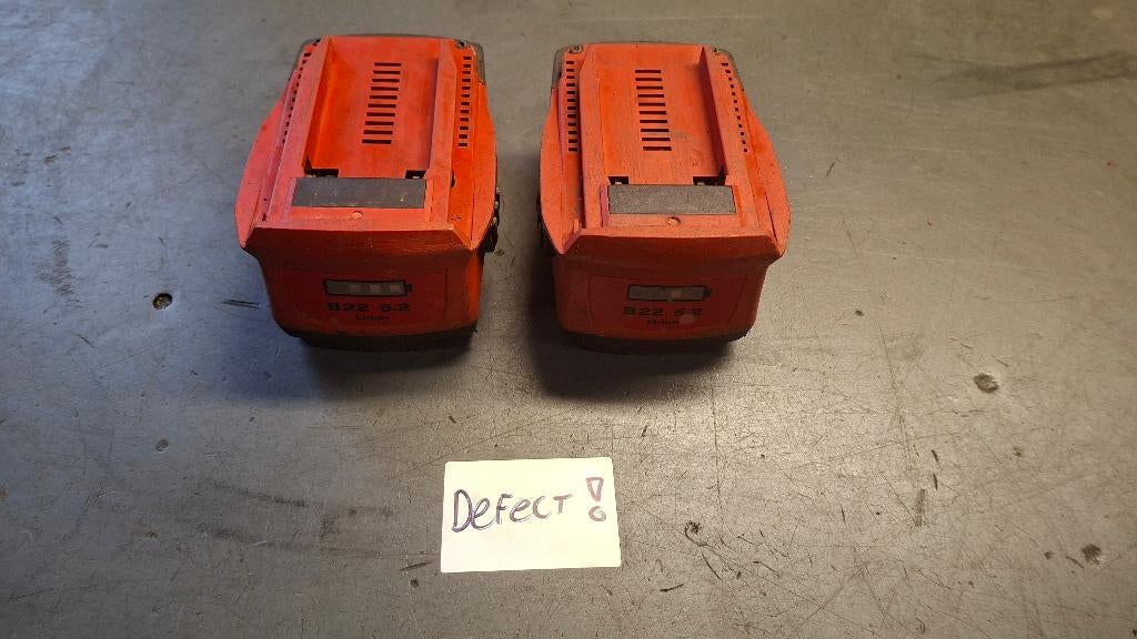 2x Hilti B22 / 5.2 Li-ion Accu. DEFECT!!!, Gebruikt, ,, Ophalen of Verzenden, ,