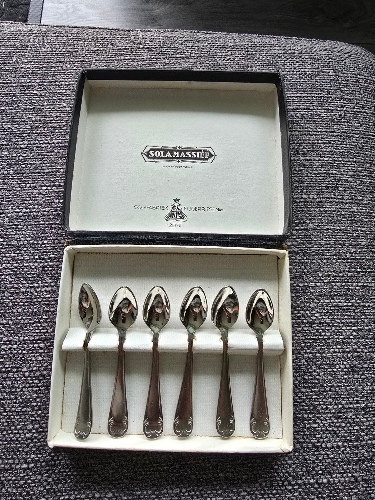 Vintage Sola Massief Likeurlepeltjes – Set van 6 (In origine, Ophalen of Verzenden