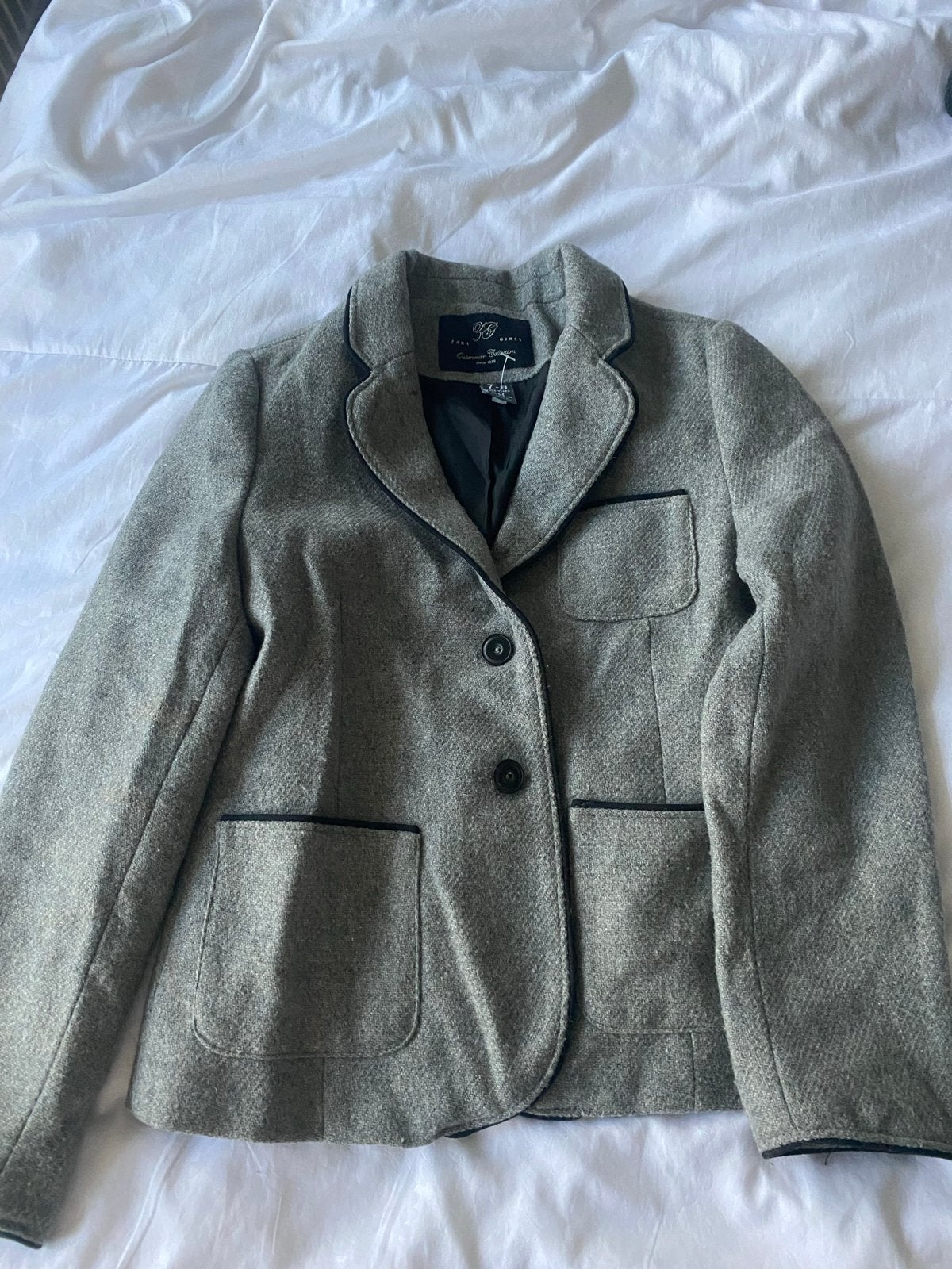 Nieuwe Zara Girls jas - Grijs met zwarte bies, Ophalen of Verzenden, Nieuw, Meisje, Jas