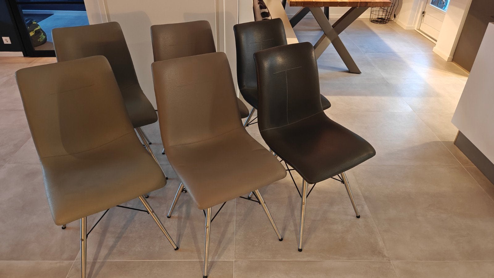 Xooon eetkamerstoelen 6st., Ophalen, Zo goed als nieuw, Grijs, Vijf, Zes of meer stoelen