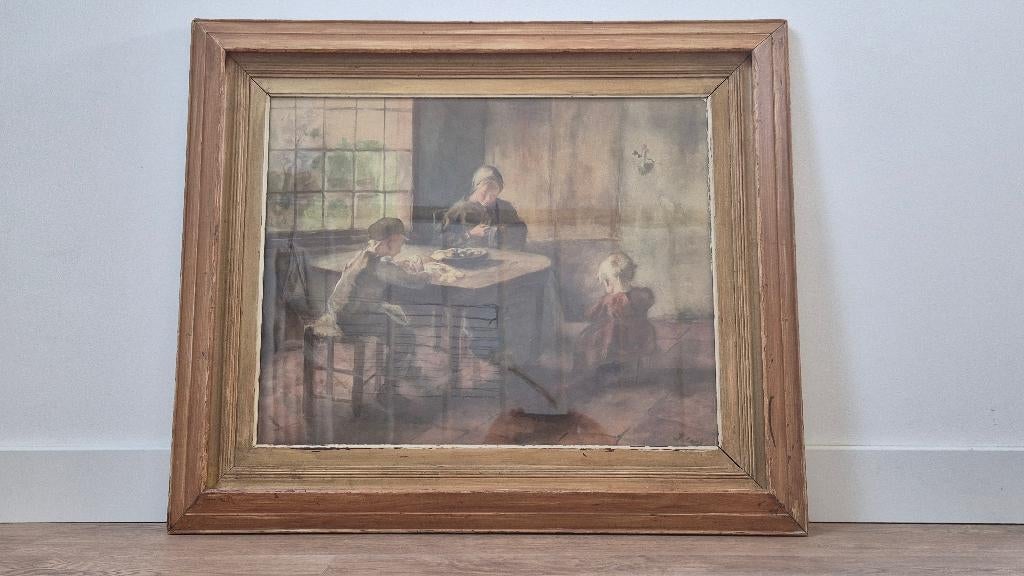 Hein Kever (1854-1922) - Larens interieur, Antiek en Kunst, Kunst | Schilderijen | Klassiek, Ophalen of Verzenden