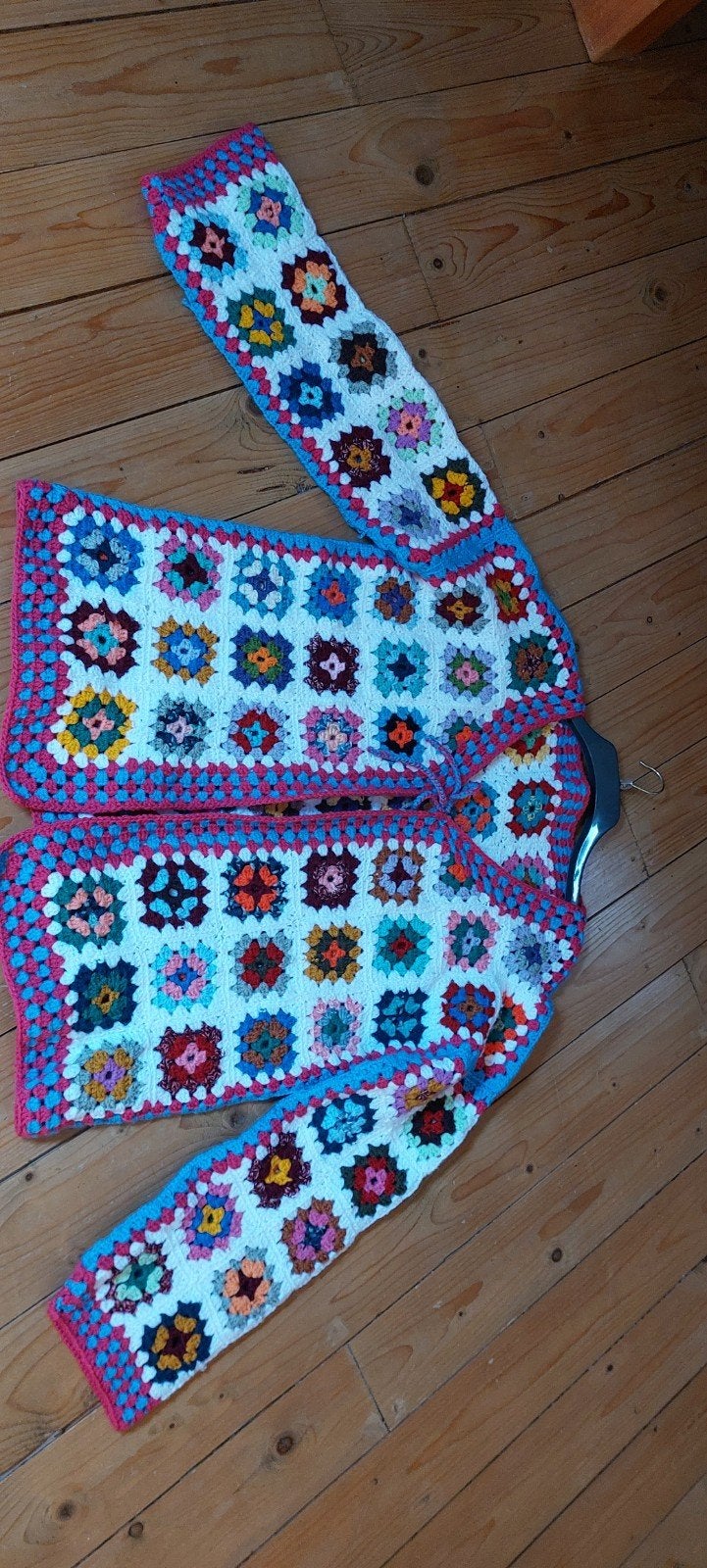 Granny's gehaakt vest - Maat 42/46 - Lange NIEUW, Ophalen, Hand made, Meerkleurig, Maat 42/44 (L)