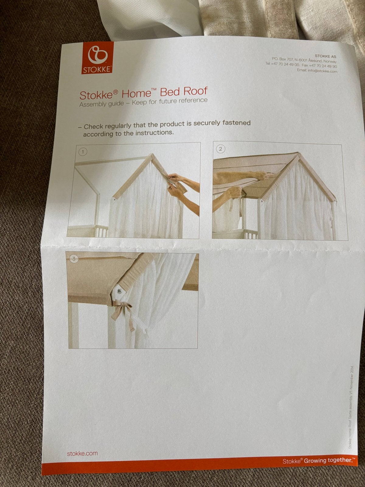 Stokke Home Bed Roof - Natuurlijk, Kinderen en Baby's, Ophalen, Zo goed als nieuw
