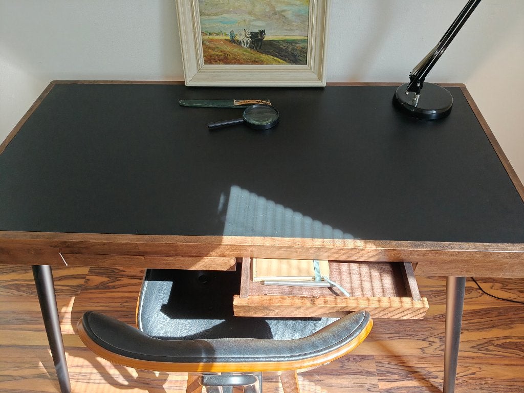 bureau (eventueel met stoel), Ophalen, 120 cm, Hout, Schoolbureau