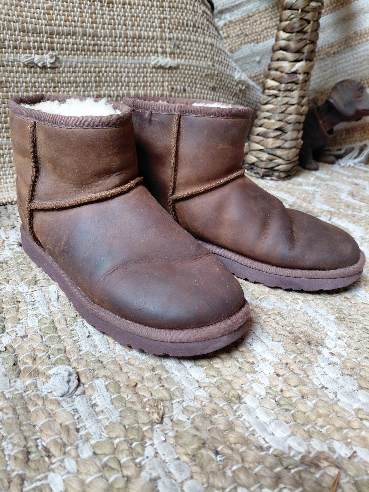 Uggs leer maat 38, Kleding | Dames, Bruin, Lage of Enkellaarzen, Ophalen of Verzenden, Gedragen