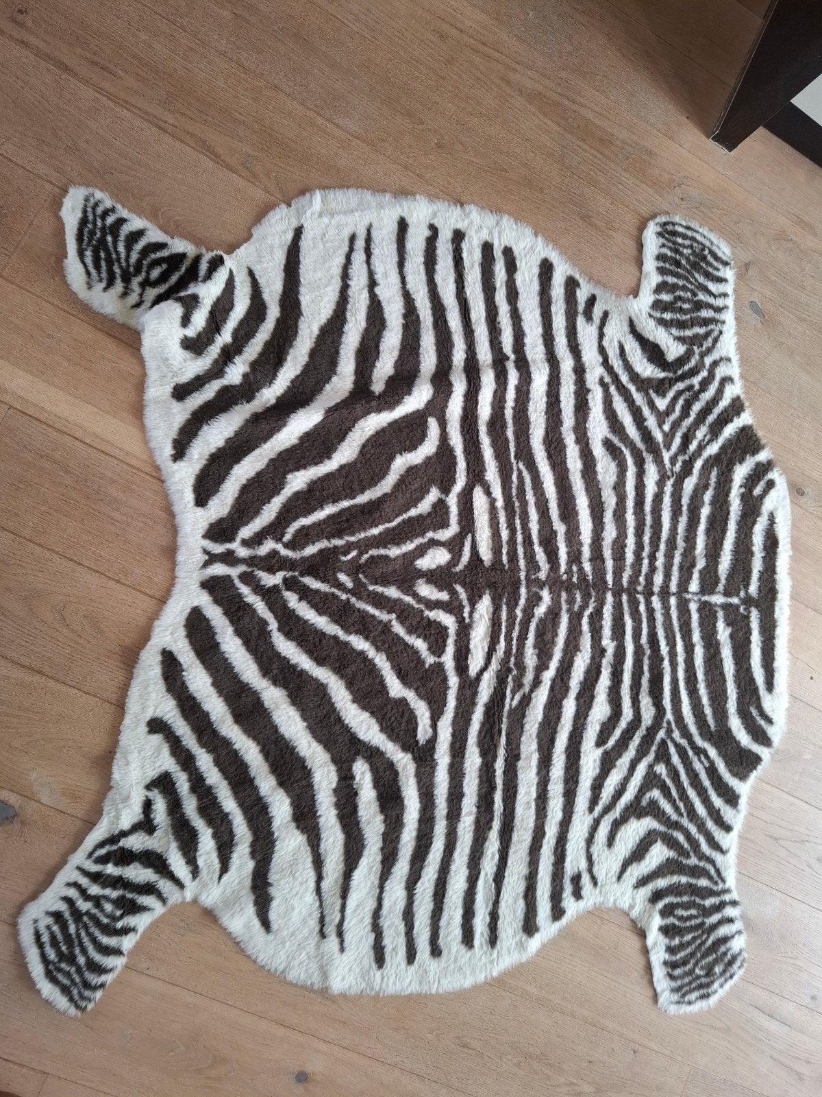 Zebraprint Vloerkleed - Bruin/Wit, Gebruikt, 100 tot 150 cm, Dierenprint, Modern, Speels, Overige vormen
